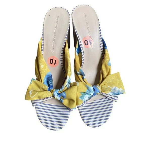 Cupcakes and Cashmere Orinda Satin Bow Mule Sandal - Size 10 - Picture 8 of 10